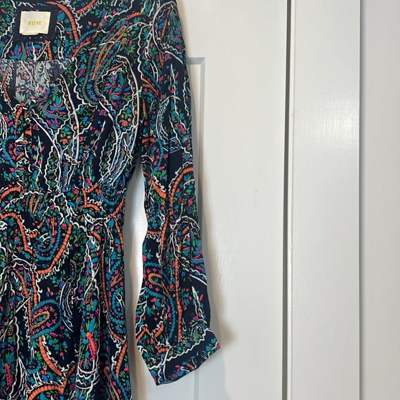 Maeve (Anthropologie) Black Ruffled dress with Bishop Sleeves size XS. - Picture 3 of 8